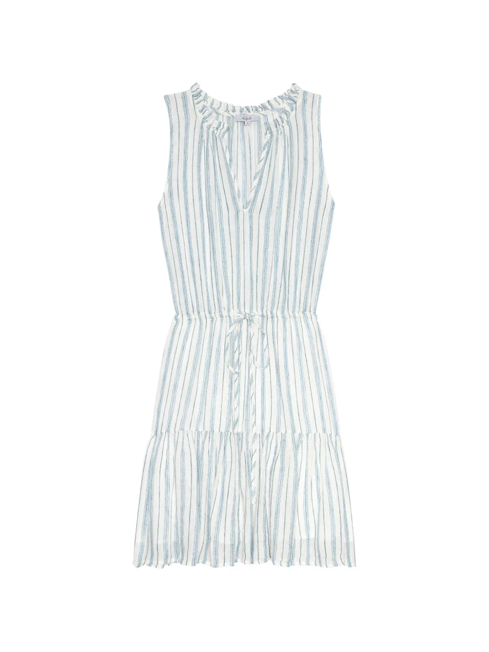 Rails Albany ruffled-hem striped mini dress - Weiß