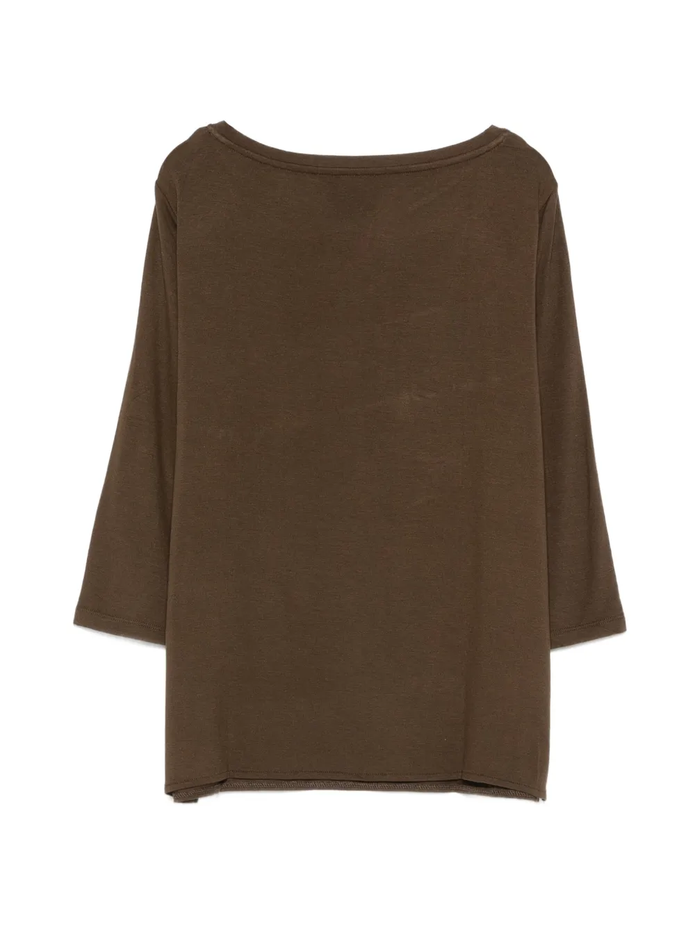 Majestic Filatures T-shirt met boothals Bruin