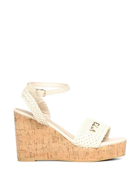 V°73 woven-strap cork-wedge sandals