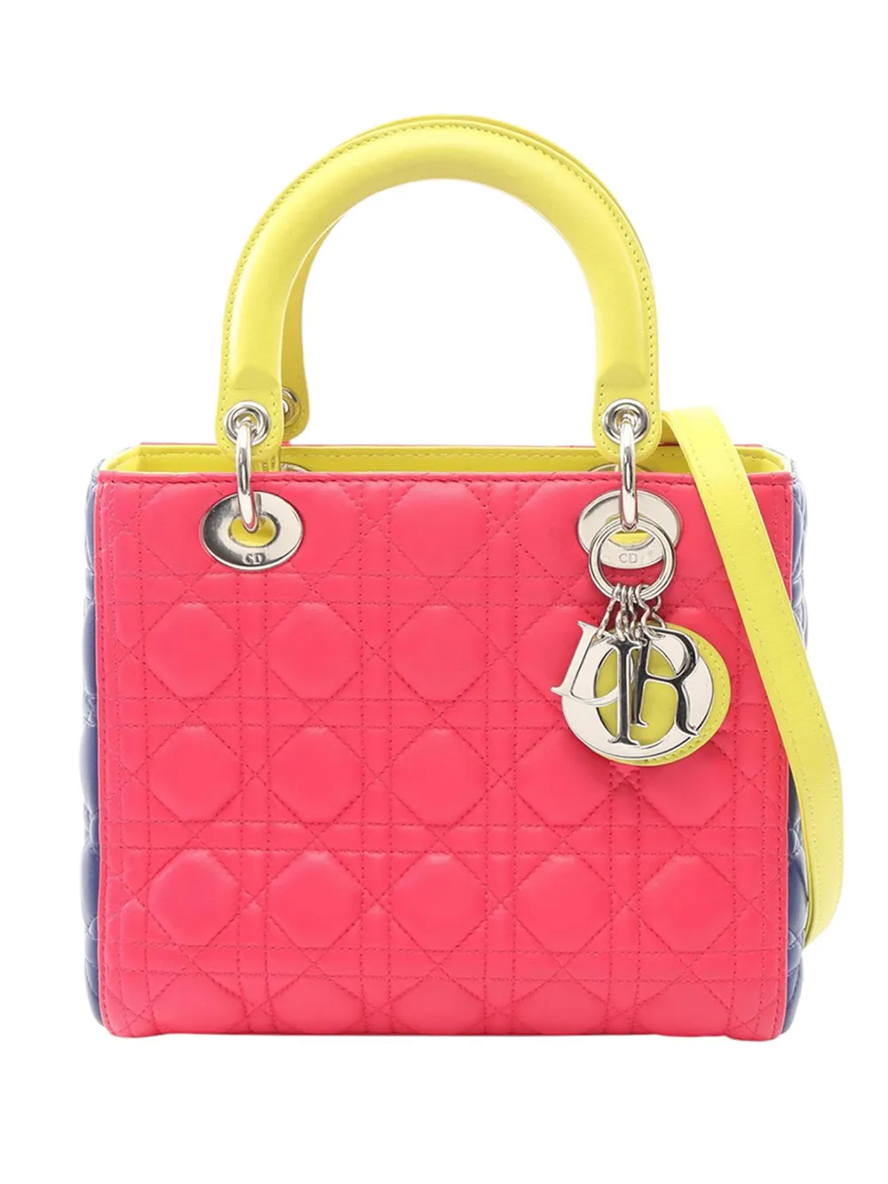 Christian Dior Pre-Owned 2013 Medium Tricolor Lambskin Cannage Lady Dior handbag - Rosa