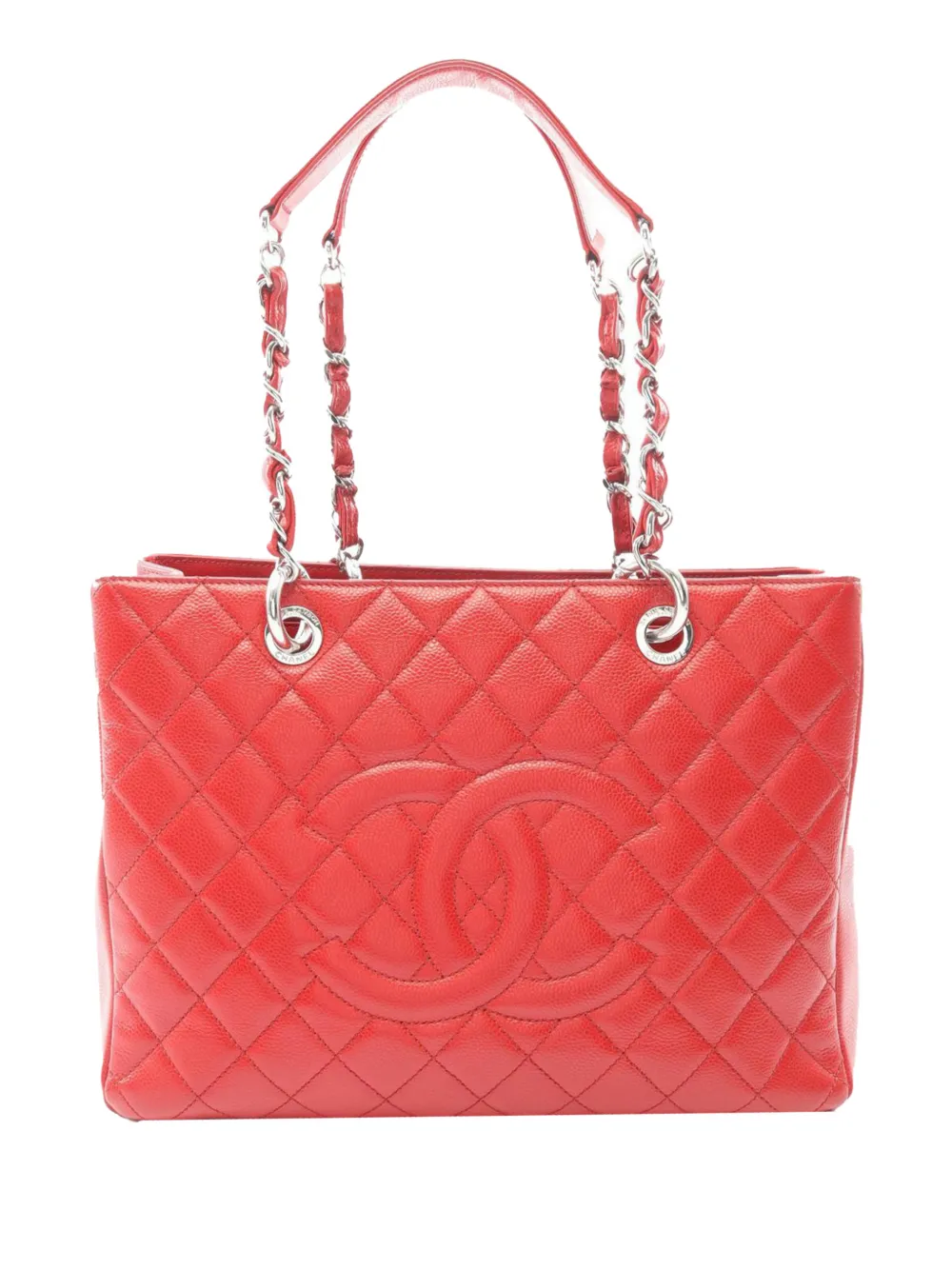 CHANEL Pre-Owned 2012-2013 Caviar Grand Shopping tote bag - Red