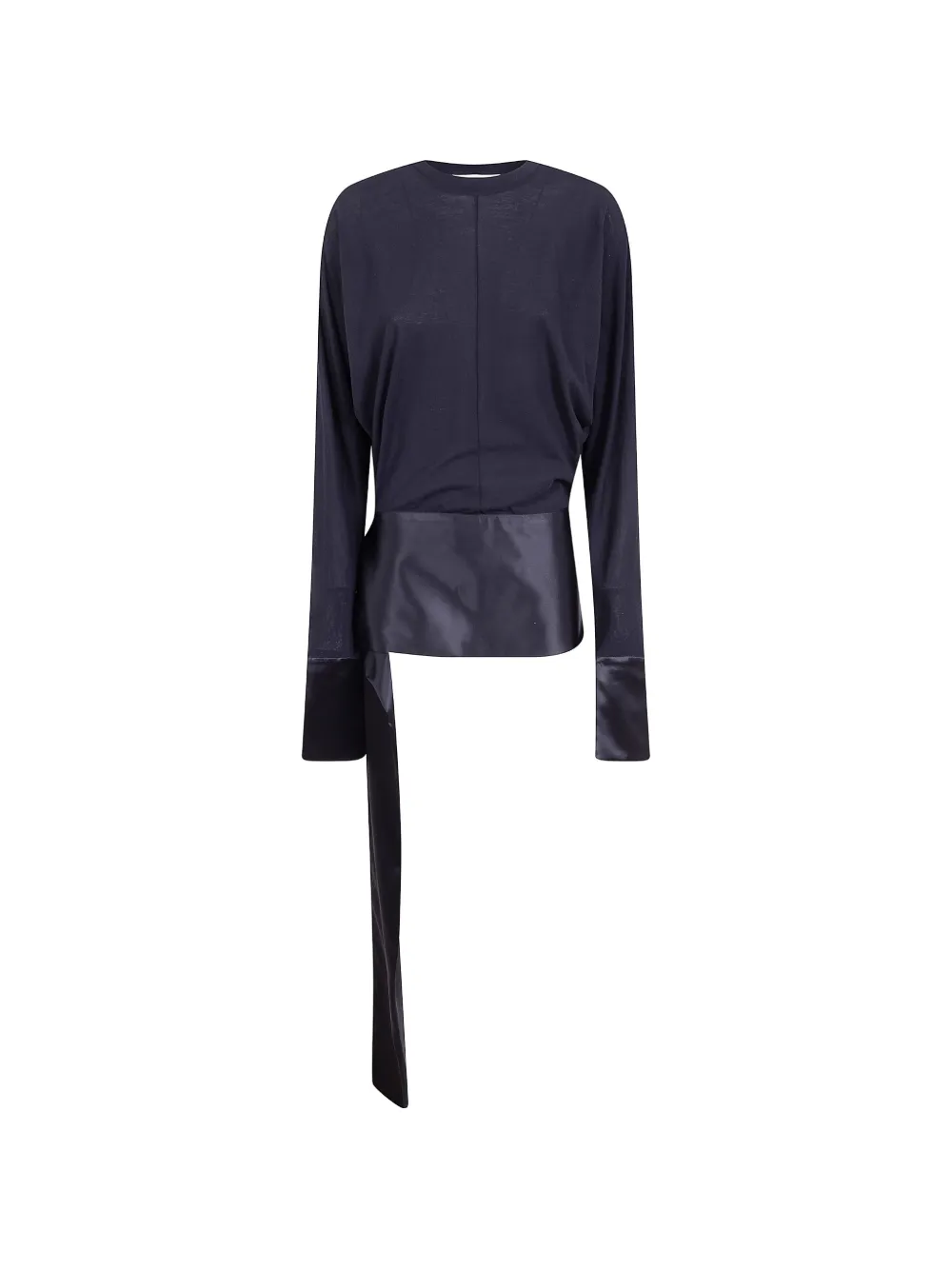 DARKPARK satin-trim long-sleeve blouse - Blu