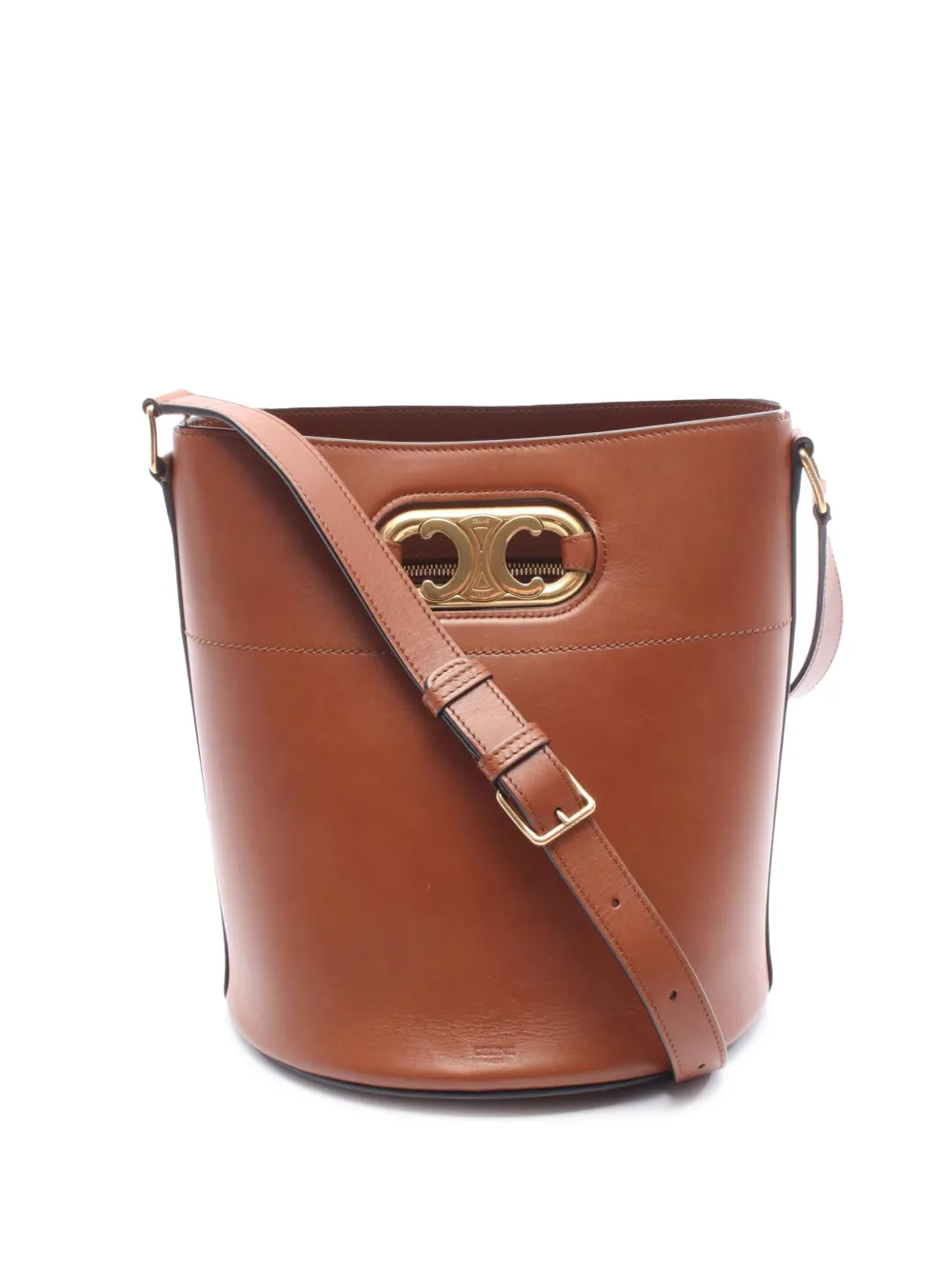 Celine Pre-Owned 2010-2026 Leather Maillon Triomphe bucket bag - Marrone