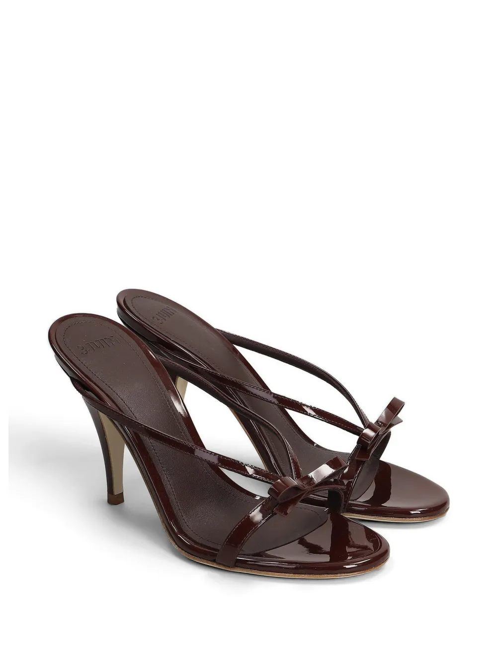 3juin Natalia bow-detail patent-finish sandals Rood
