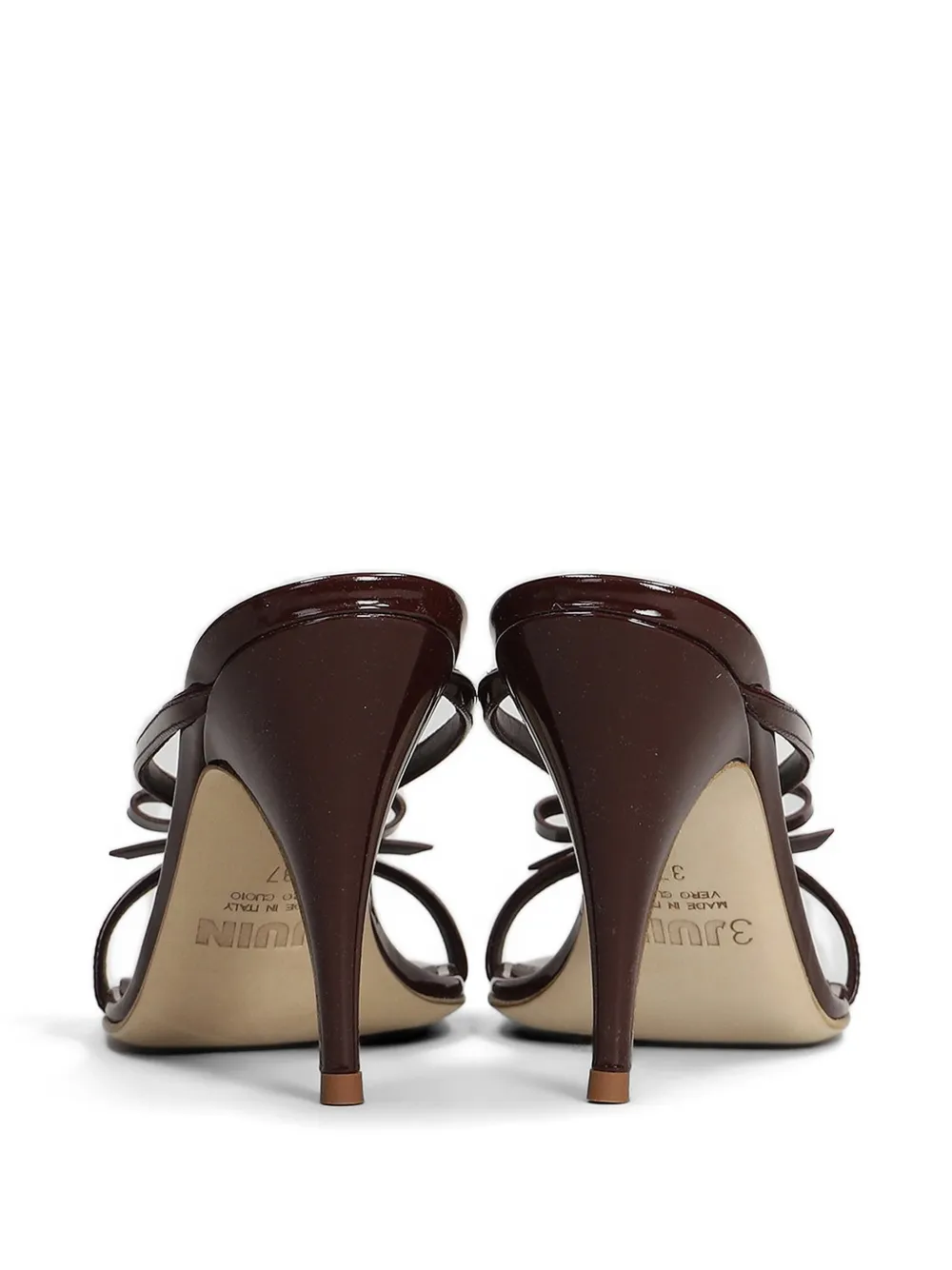 3juin Natalia bow-detail patent-finish sandals Rood