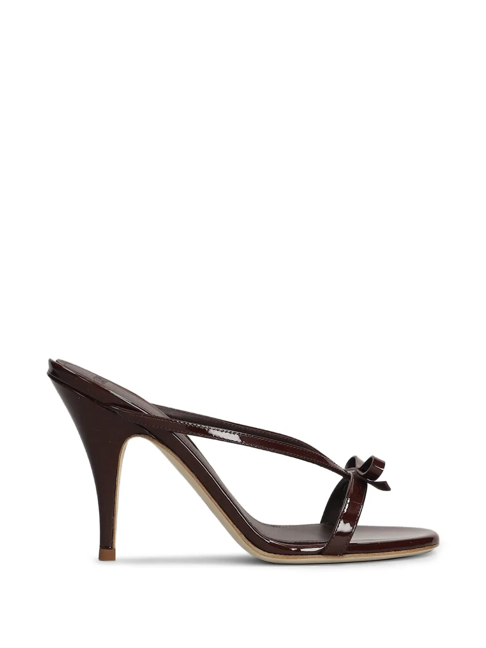 3juin Natalia bow-detail patent-finish sandals Rood