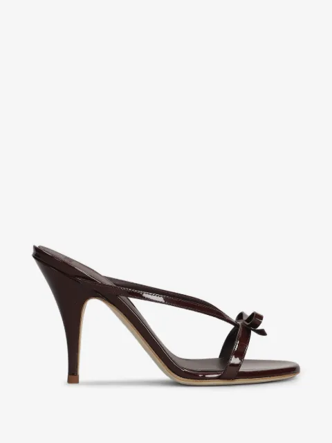 3juin Natalia bow-detail patent-finish sandals