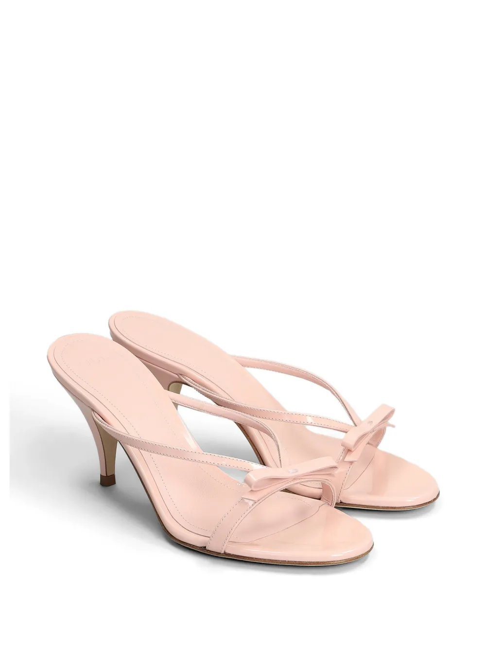 3juin Linda bow-detail patent-leather sandals Roze