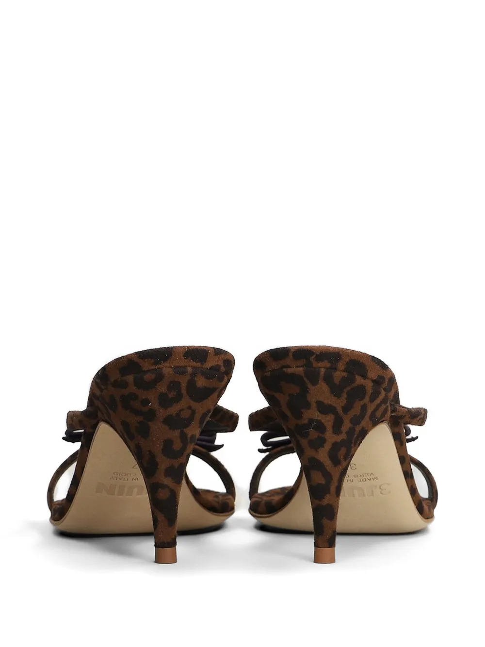 3juin Linda leopard-print bow-detail sandals Bruin