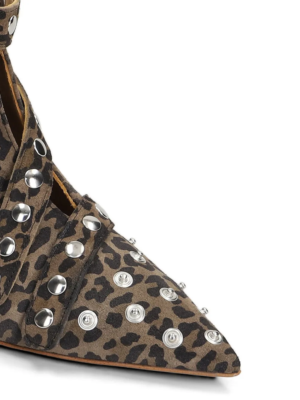 ALCHIMIA Enkellaarzen met luipaardprint en studs Bruin