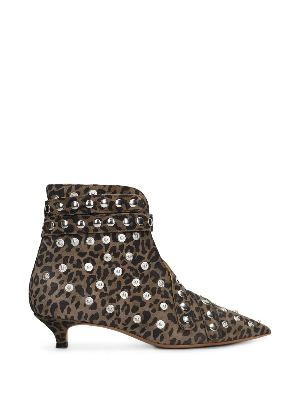 leopard-print studded ankle boots