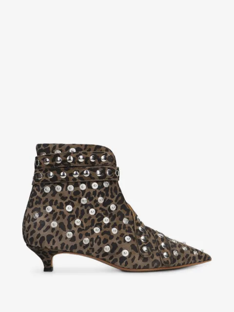 ALCHIMIA leopard-print studded ankle boots