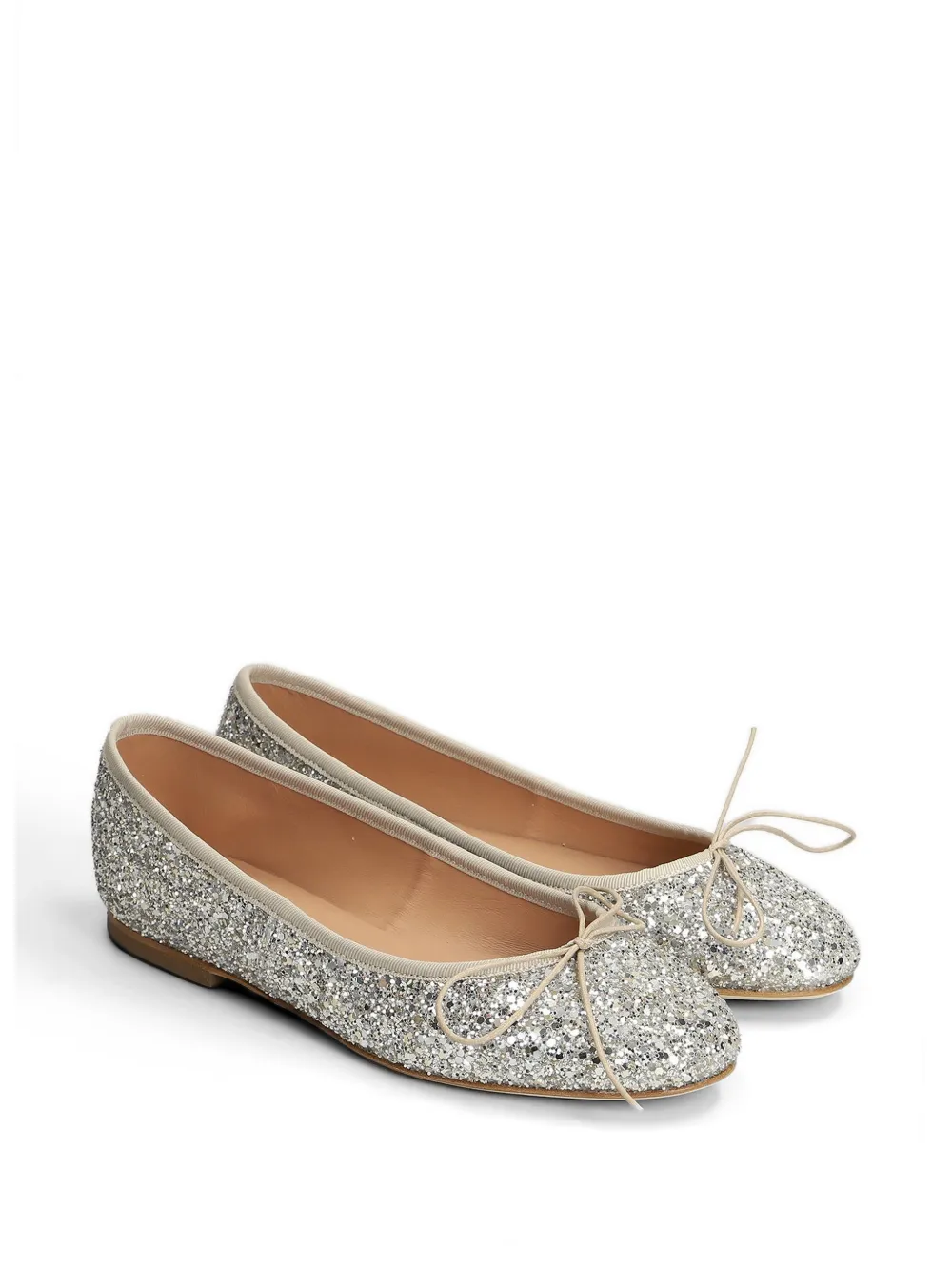 anniel Ballerina's met strik verfraaid met glitters Zilver