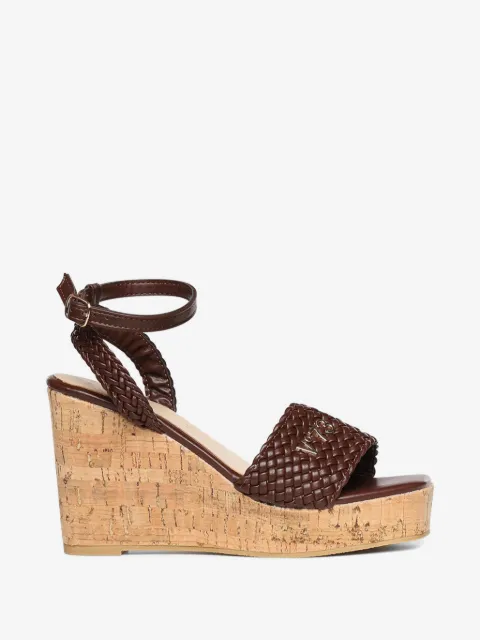 V°73 woven Zelda wedge sandals