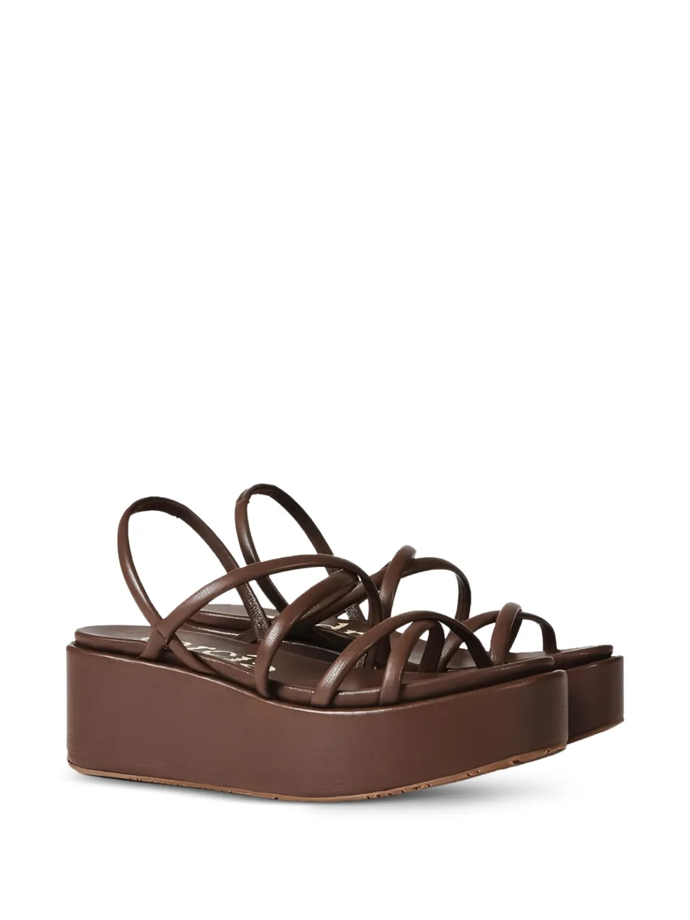 Pedro Garcia Ninoska sandalen met plateauzool en bandjes Bruin