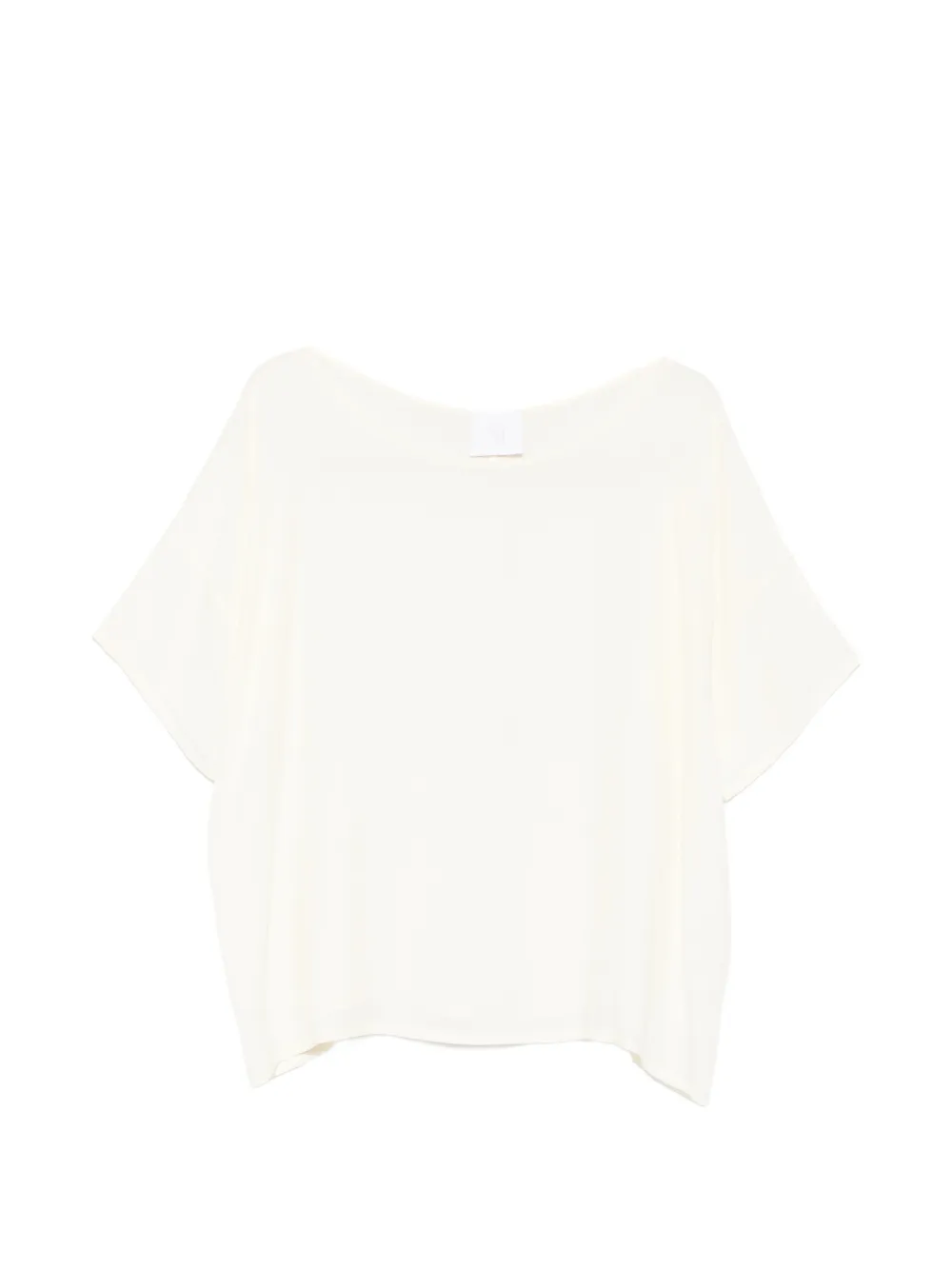 Su boat-neck short-sleeve blouse - Toni neutri
