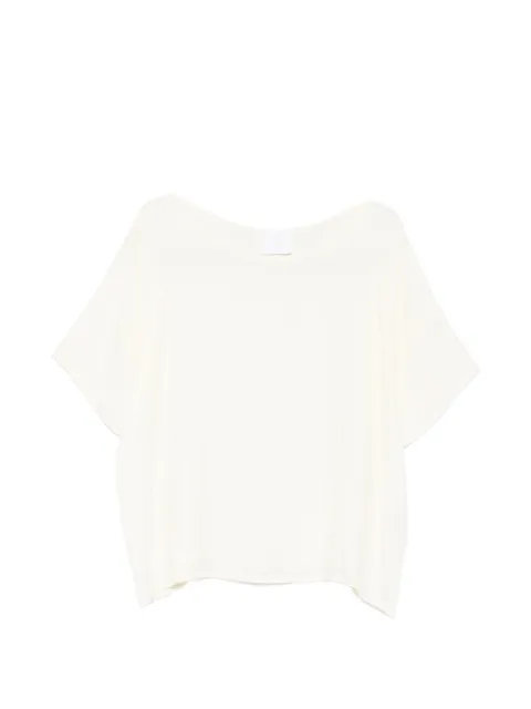 Su boat-neck short-sleeve blouse