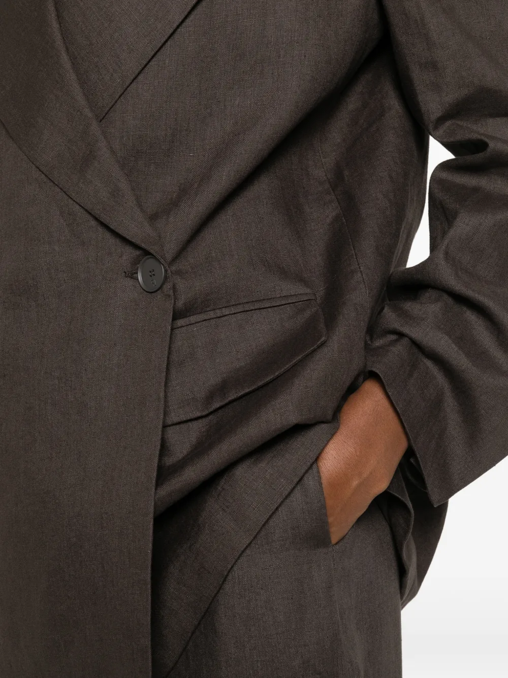Su Asymmetrisch shirtjack Bruin