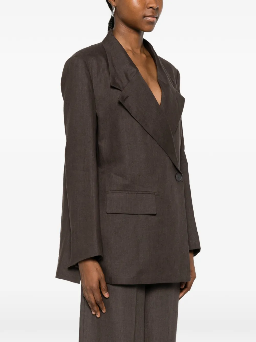 Su Asymmetrisch shirtjack Bruin