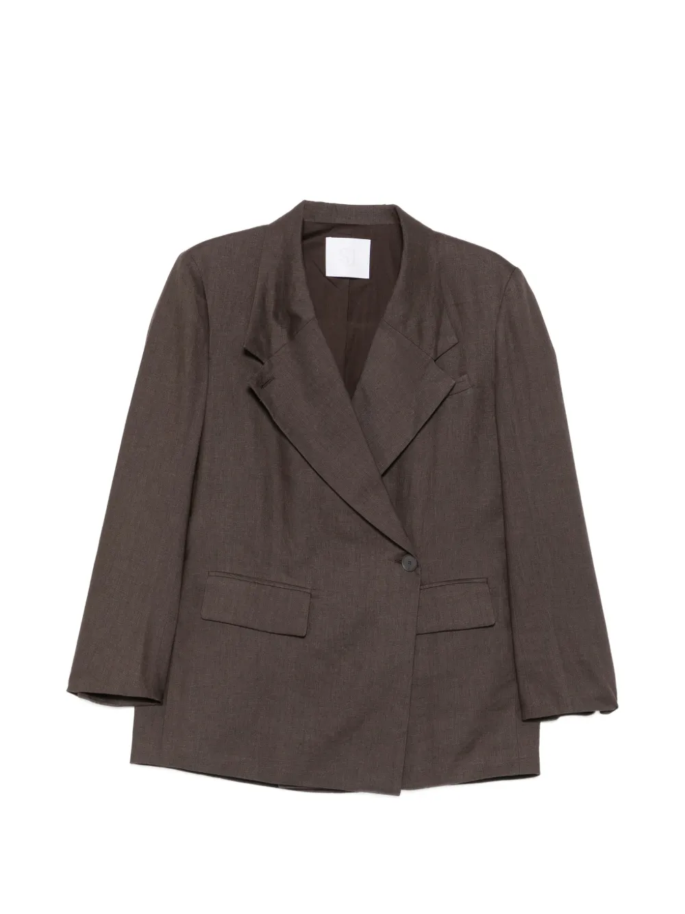 Su asymmetric-fastening jacket - Braun