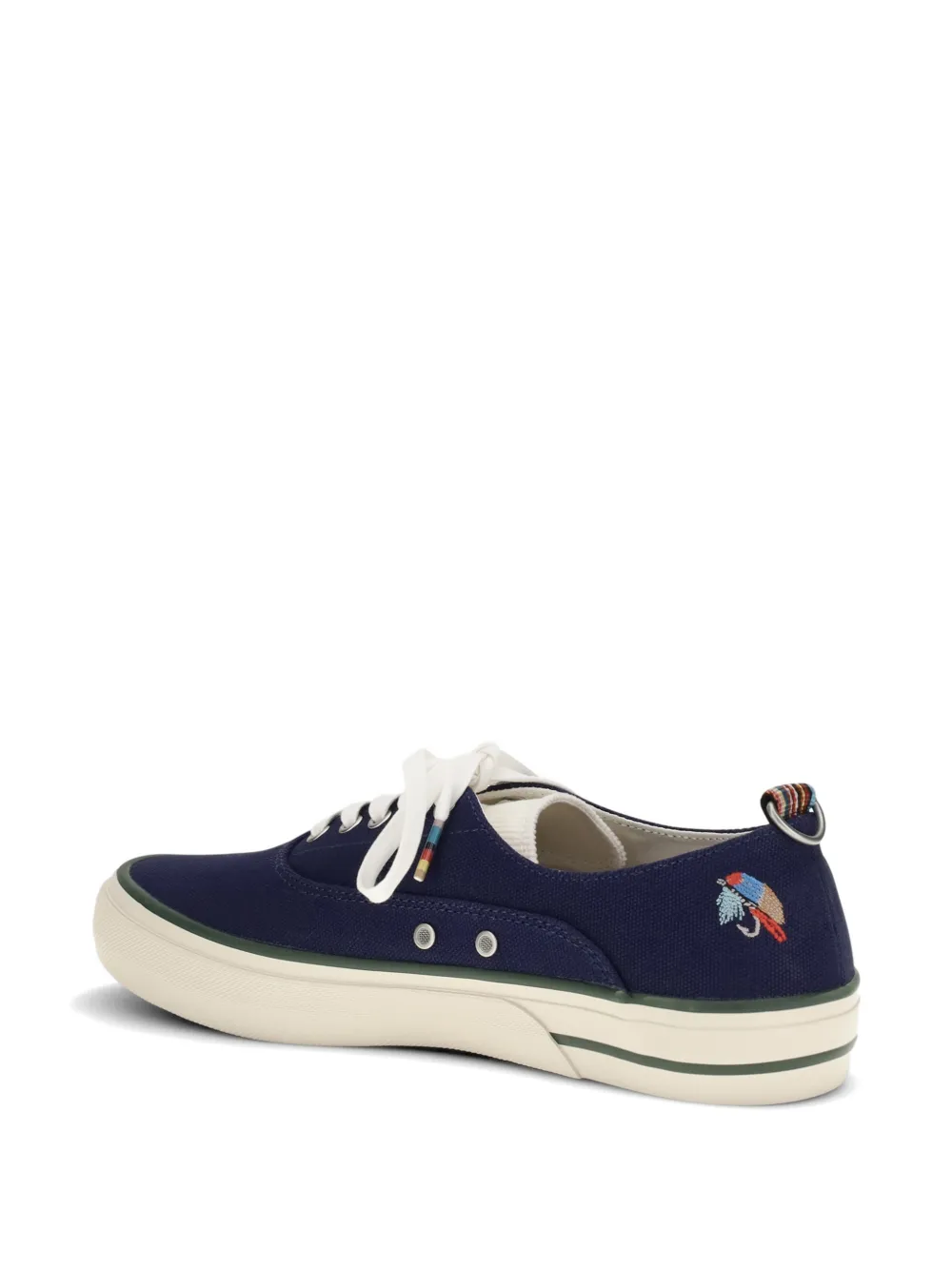 Barbour x Paul Smith lace-up embroidery sneakers Blauw