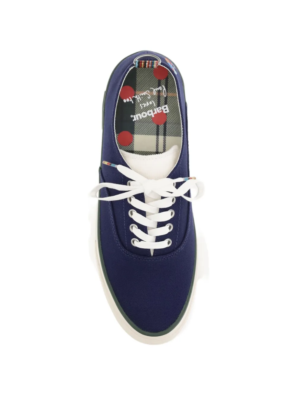 Barbour x Paul Smith lace-up embroidery sneakers Blauw