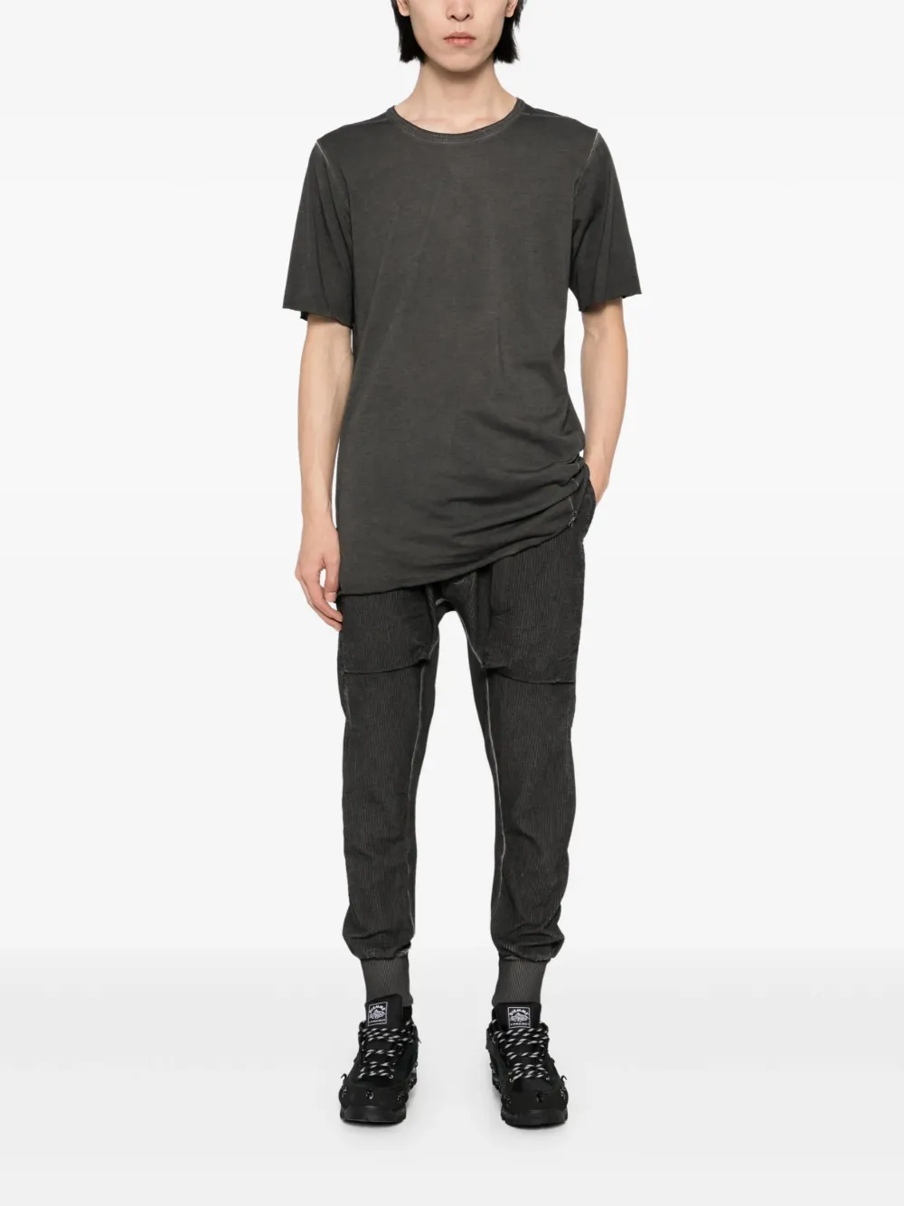 Isaac Sellam Experience T-shirt met achterstreep Grijs