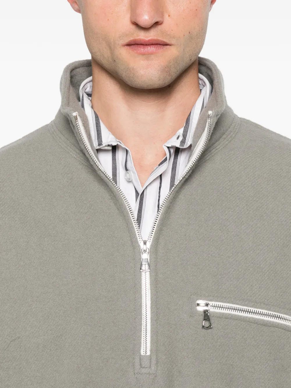 Rier Sweater met halve rits Grijs