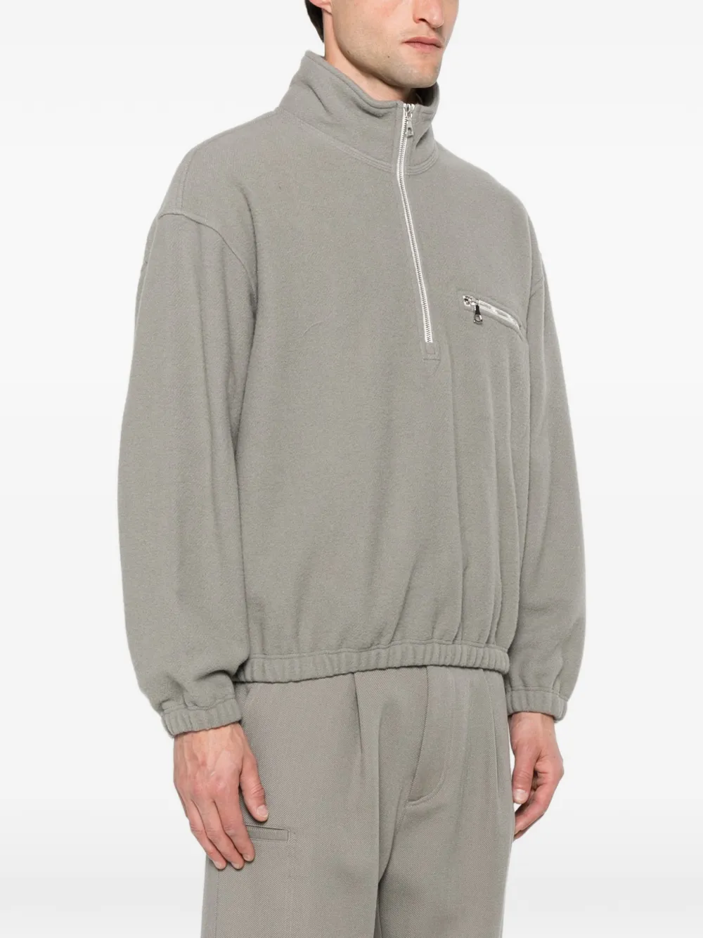 Rier Sweater met halve rits Grijs
