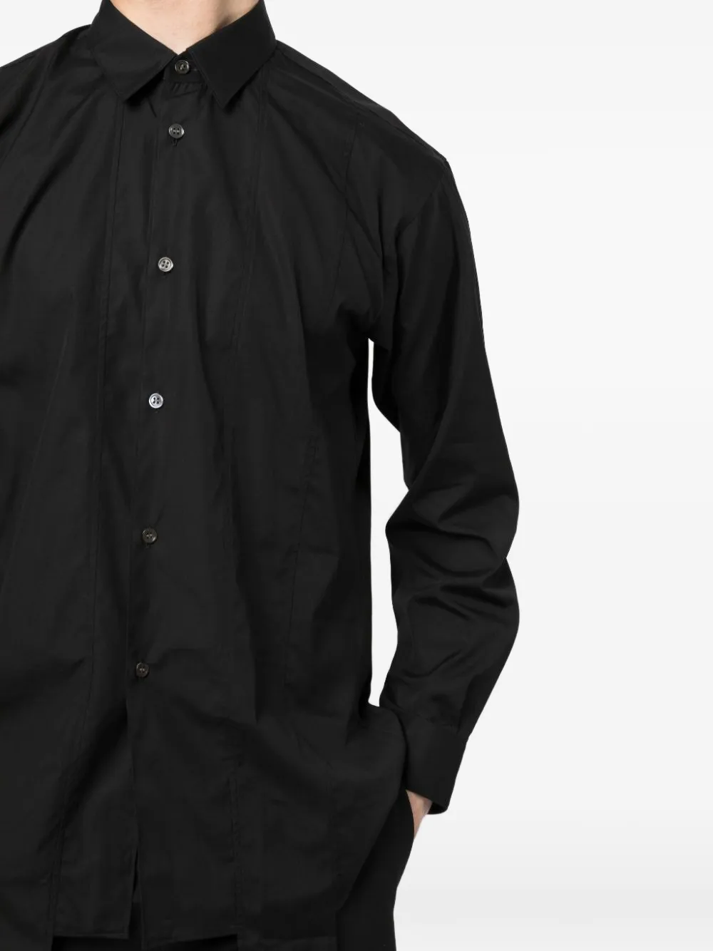 Comme des Garçons Homme Plus Asymmetrisch overhemd met lange mouwen Zwart