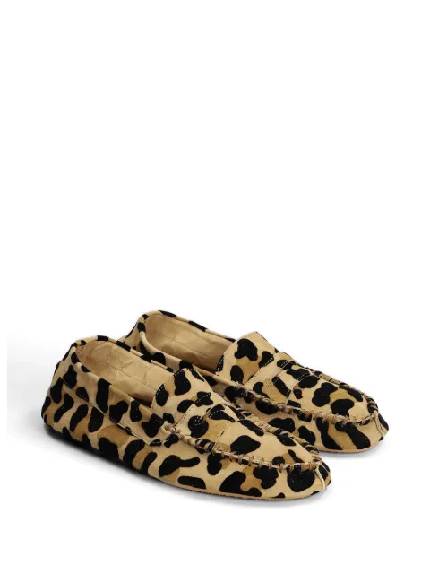 anniel Penny animal-print loafers