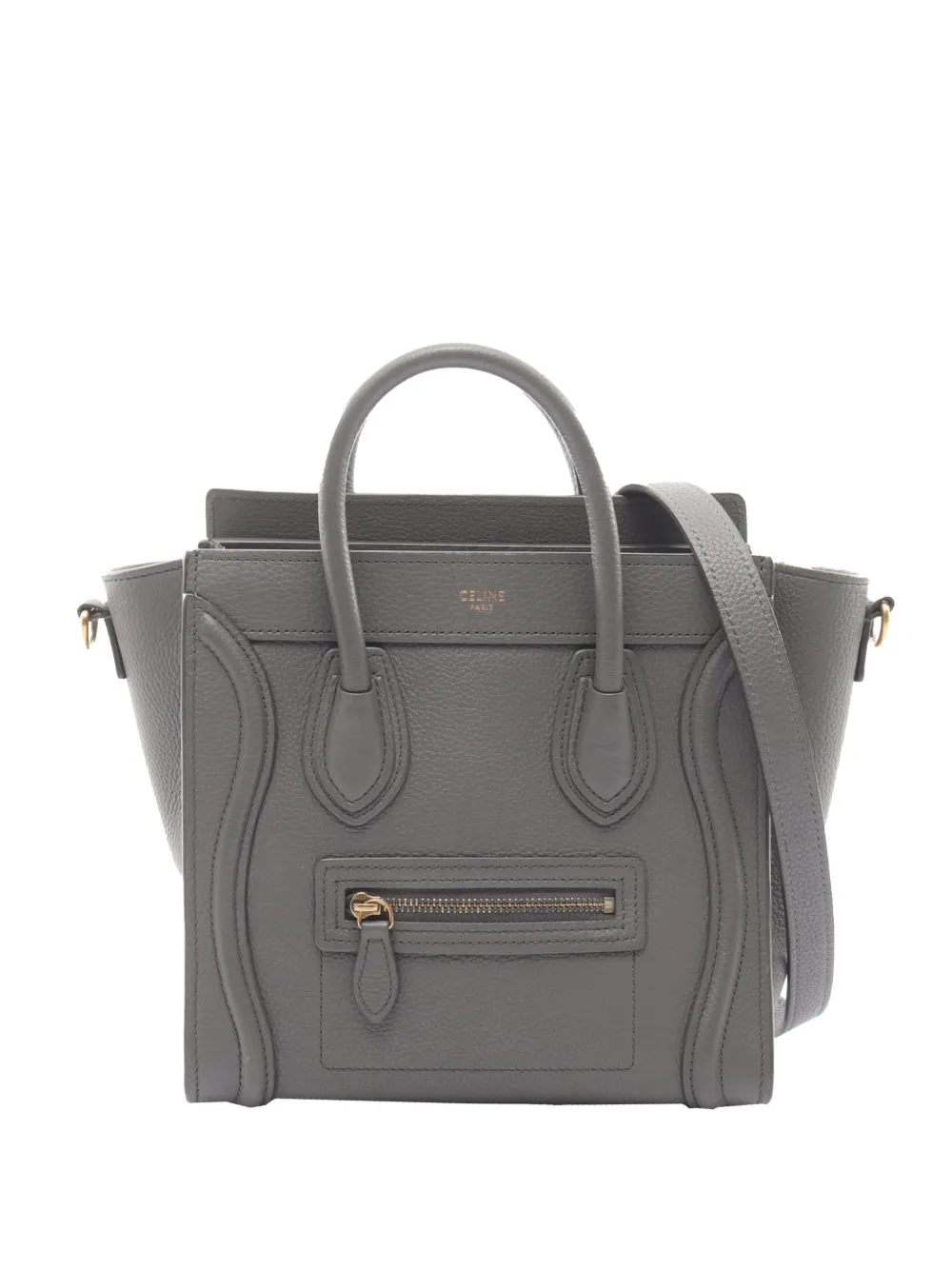 Celine Pre-Owned 2010-2026 Nano Leather Luggage Tote satchel - Grigio