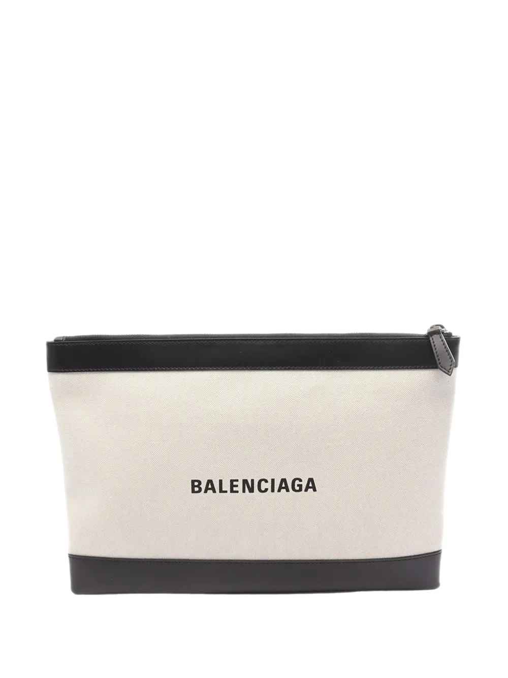 Balenciaga Pre-Owned 2010-2026 M Canvas Navy Clip clutch bag - Bianco