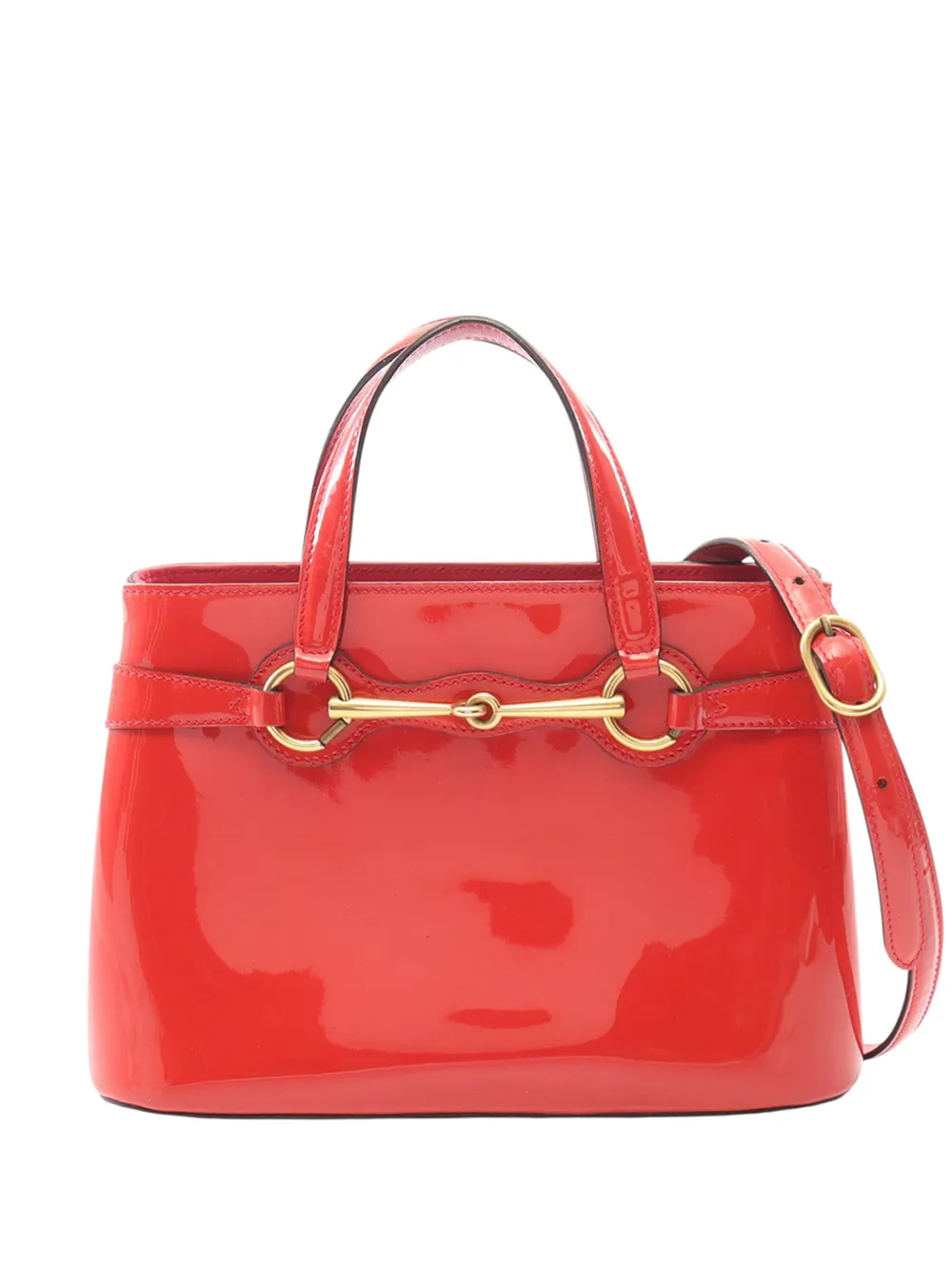 Gucci Pre-Owned 2000-2015 Patent Horsebit satchel - Rosso
