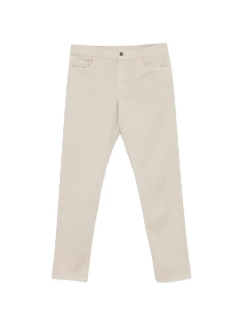Canali logo-patch trousers