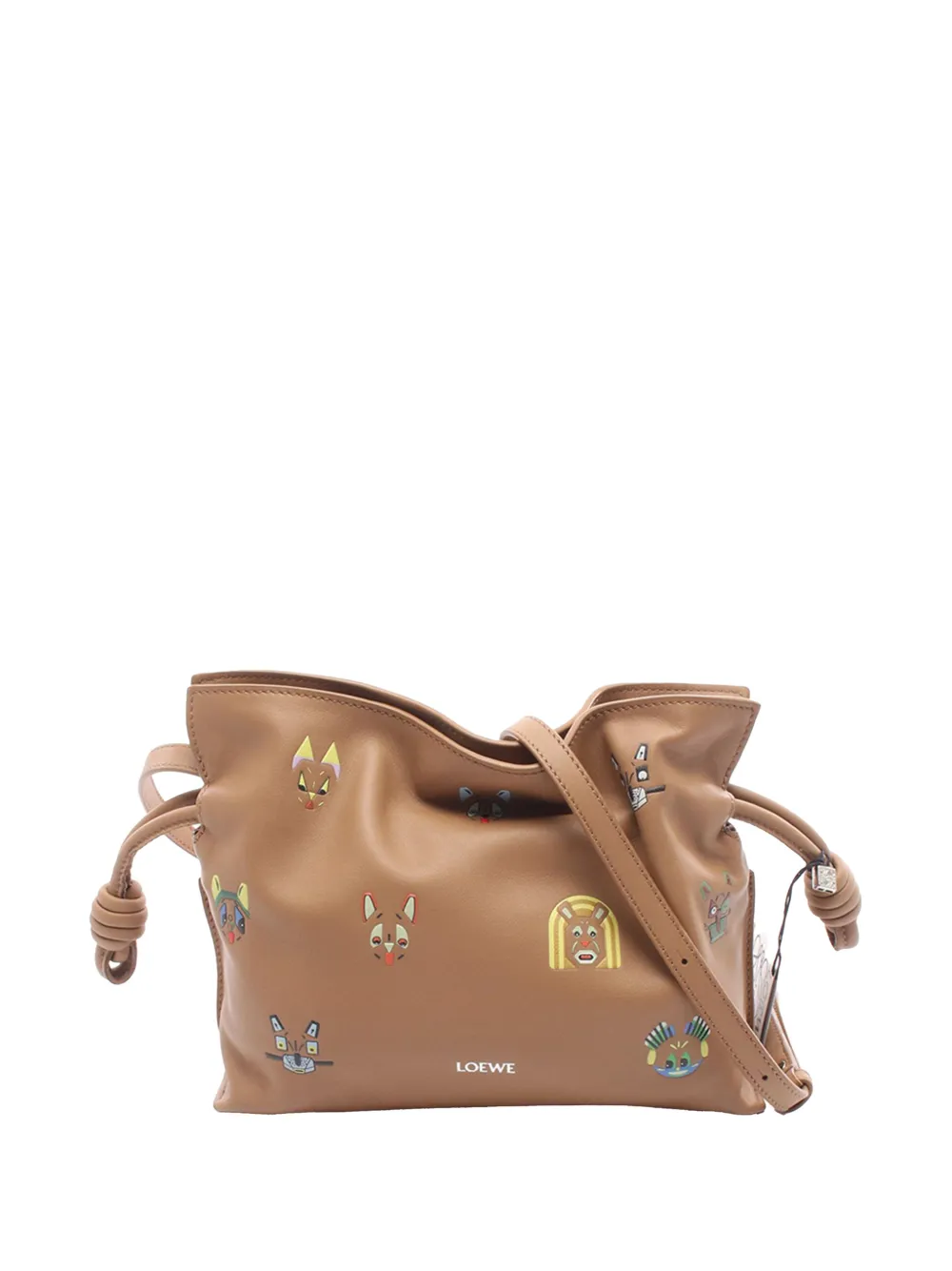 Loewe Pre-Owned 2010-2026 Mini Nappa Cats Flamenco Knot Clutch crossbody bag - Marrone