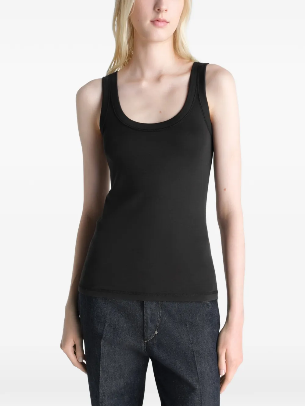 LEMAIRE Geribbelde tanktop van jersey Zwart