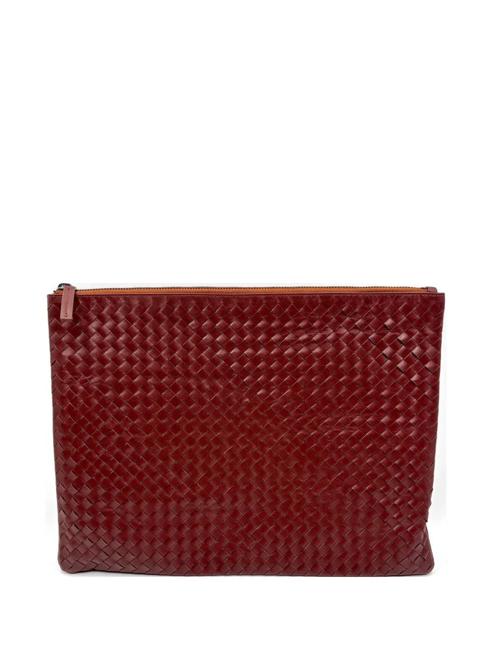 DRAGON DIFFUSION woven-zip clutch bag - Rosso
