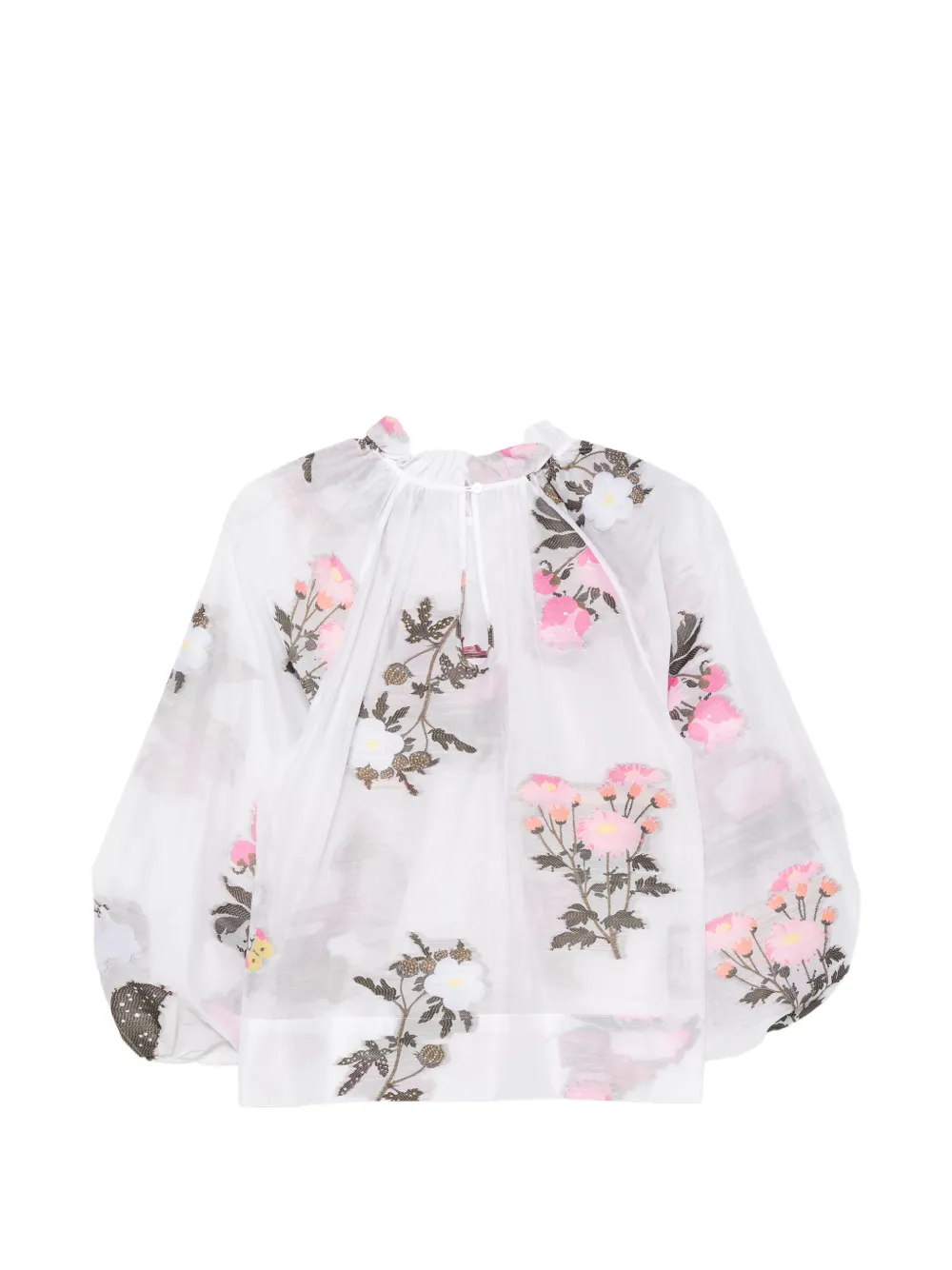 Cynthia Rowley Shirt met geborduurde bloemen Wit