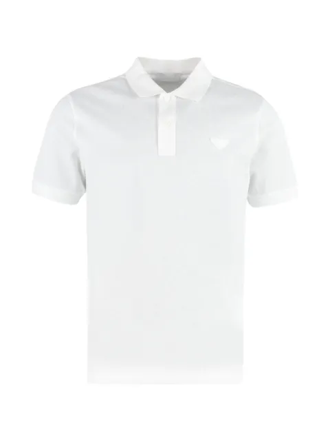 Prada logo-patch cotton polo shirt