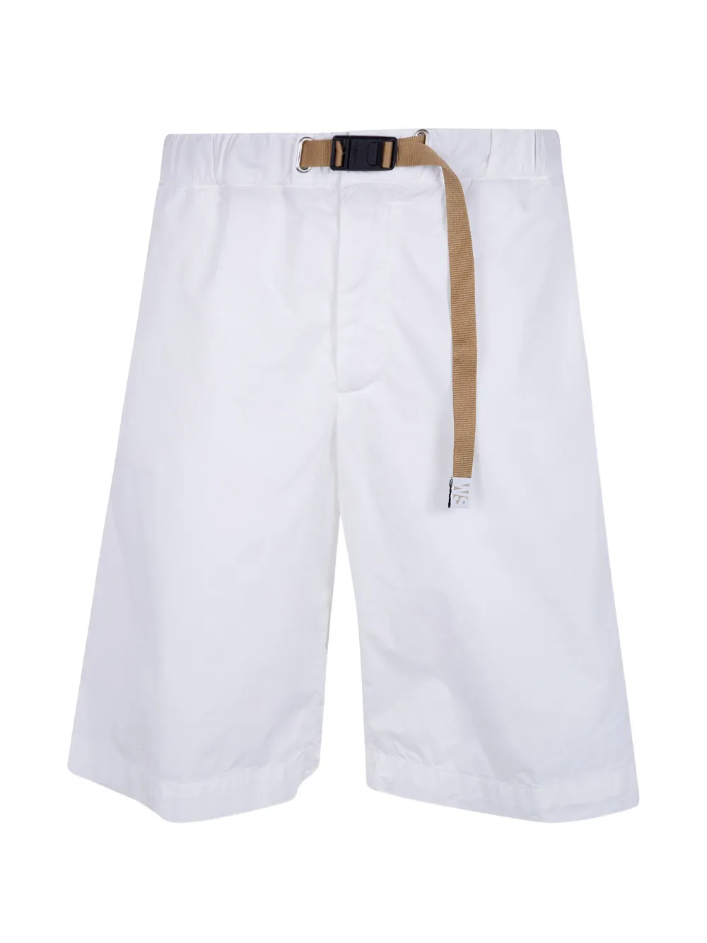 White Sand belted cotton shorts