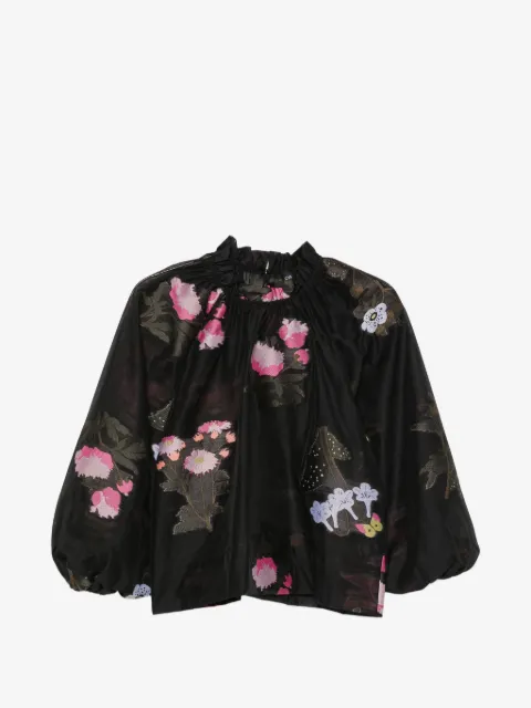 Cynthia Rowley blouse à fleurs brodées