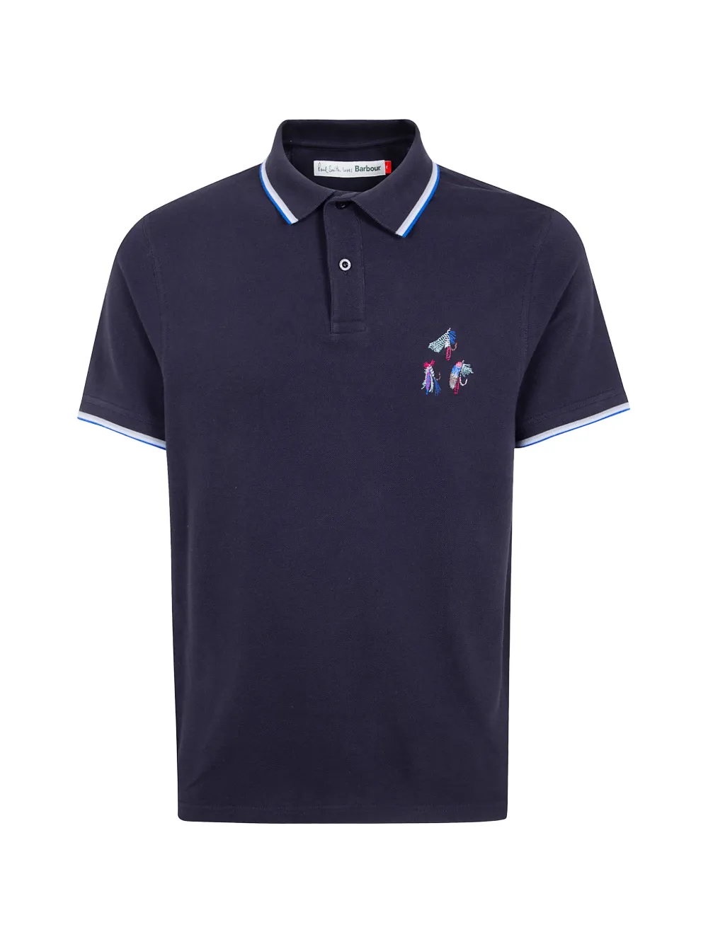 Barbour embroidered tipped polo shirt - Blu