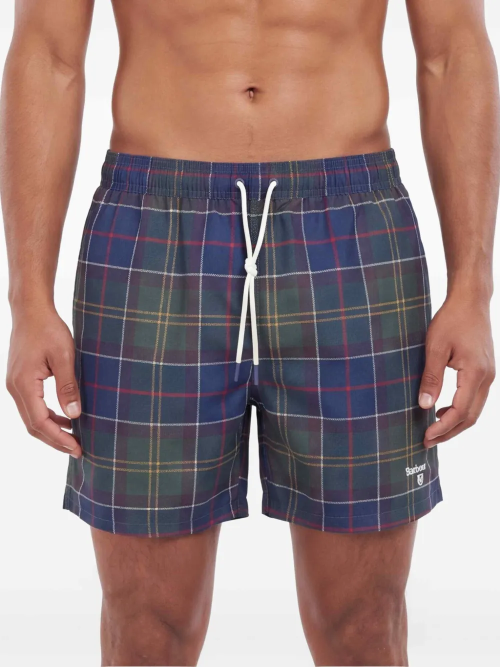 Barbour Zwembroek met tartan ruit Blauw