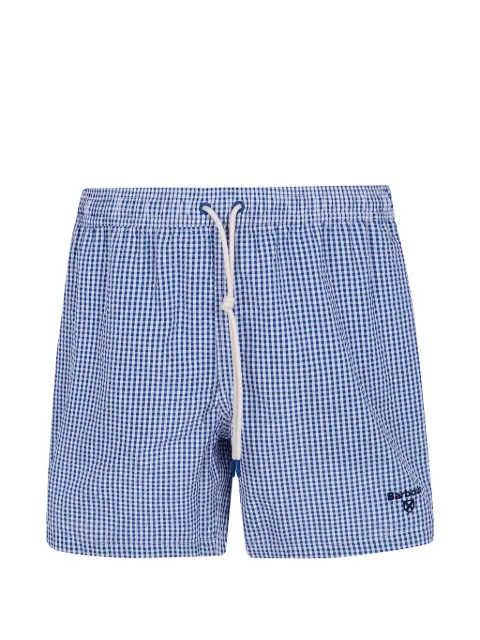 Barbour gingham-check seersucker swim shorts