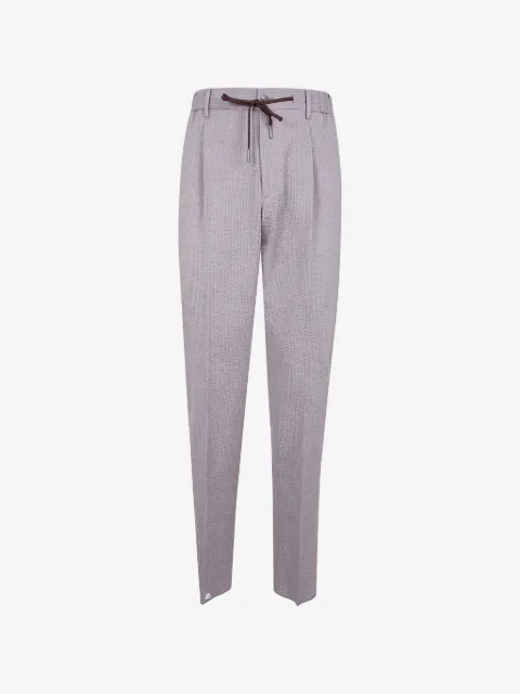 Tagliatore seersucker drawstring trousers