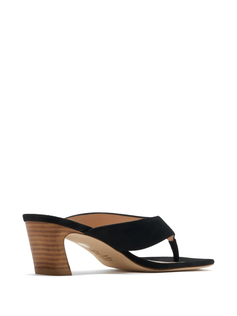 Stuart Weitzman Stassi suede thong sandals Zwart