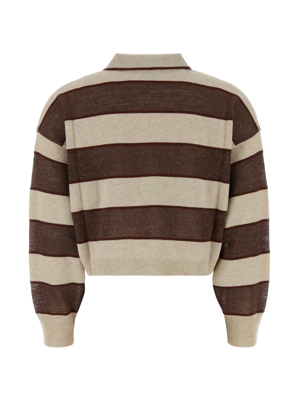 Brunello Cucinelli Cropped gestreept poloshirt Beige