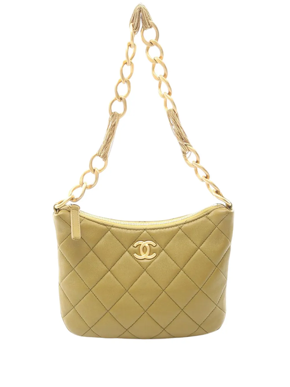 CHANEL Pre-Owned 2021-2026 Paris Dakar Quilted Lambskin Mixed Chain hobo bag - Grün