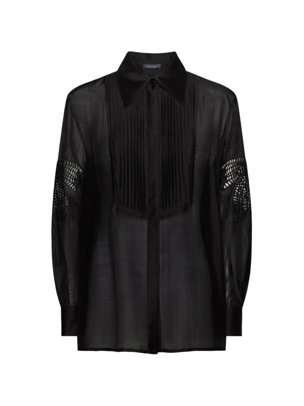 ELENA MIRÒ cut-out pleated shirt - Nero